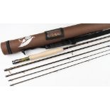 Roger Beale purpose built high module carbon fly rod – 10ft 4pc c/w spare tip, line 3/4 #, with 2x