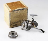 Hardy Bros Alnwick The Altex No.2 Mk.V spinning reel: off check, alloy folding handle, c/w spare