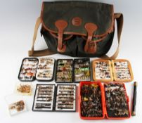 Good Barbour Fishing Tackle shoulder bag with a good selection of Fly Fishing Items - Richard