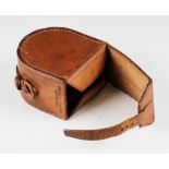 Hardy Bros Alnwick Leather Block reel case – 2.75” x 1.75” narrow drum c/w leather folding flaps,