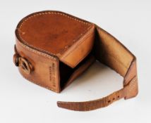 Hardy Bros Alnwick Leather Block reel case – 2.75” x 1.75” narrow drum c/w leather folding flaps,