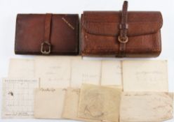 C Farlow & Co Ltd, Leather fly wallet with vellum pages including a hook sizing page and