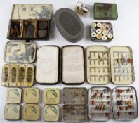 Various Fly Boxes, To consist of Malloch’s, Alex Martin tins, alloy boxes, bait box all containing