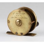 C. Farlow & Co, Makers London 191 Strand London brass fly reel - 2” dia – tiny knocks to brass