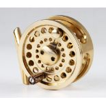 Snowbee Prestige 560 gilt alloy fly reel - 3” dia, perforated face, quick release reel, large rear