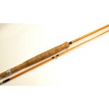 Hardy The Phantom Holokona fly rod Ser No H52327– 10ft 2pc split cane – line 7# - agate lined butt