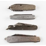 Interesting collection of various Anglers Pen knives (4) - Stainless steel anglers knife with hook