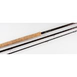 Fine Alan Brown Hitchin hand built carbon Salmon Fly rod: 14ft 3pc -line 9-10# - Fuji style lined