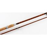 The Clarissa D-M split cane Carp/Avon style Rod: 10’2” two-piece-with amber Agate lined butt and tip