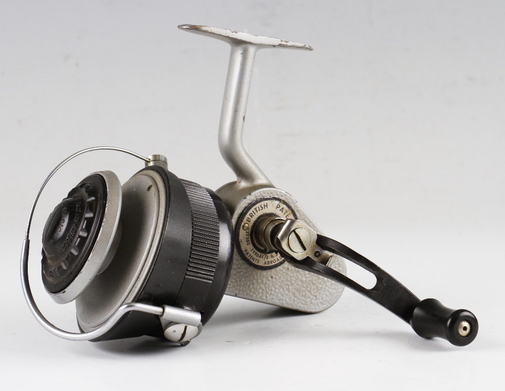 Allcock Felton spinning reel – black and silver finish with full bale arm – on/check button -