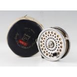 Hardy Bros Marquis 10# trout fly reel: 3.75” dia - alloy foot c/w line- reversible U shaped line