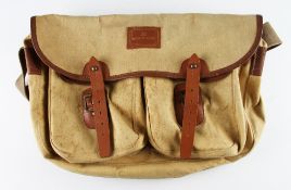 Hardy Bros “House of Hardy” canvas and leather tackle bag – c/w 2x internal pockets and 2x front