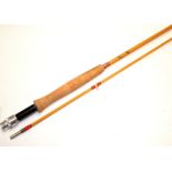 Fine Hardy Bros “The Palakona” fly Rod – 8ft 9in 2pc – line 7# - with agate lined butt guide - alloy