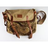 Hardy Canvas & Leather Tackle Bag, Canvas leather edged bag with 2 internal pockets and net front