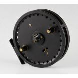 Fine J W Young & Sons “The Rapidex II” centre pin reel – 4.5” dia, model no 2450 contrasting black