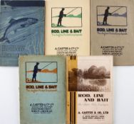 A Carter & Co Fishing Trade Catalogues, Selection of 1930s Fishing rods and tackle price guides –