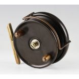 Rare Hardy Bros Alnwick Patent The Ebona’ sea reel c.1910 – 5 1/8” dia – combined smooth brass