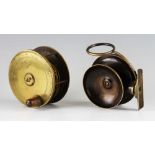 W.T Hancock & Co Makers 308 High Holborn London large brass salmon fly reel c.1895 – 4.5” dia