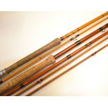 Scarce Hardy Bros The Dapping Rod whole cane and greenheart coarse rod Ser No G28573– 15ft 3pc