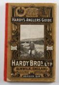 Hardy Angler’s Guide 1919 light creases to front cover missing rear cover, bright red cloth spine,
