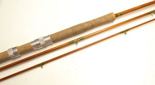 Milwards Flyranger Salmon rod – 11ft 3in 3pc split cane with agate lined butt and tip guides – re-