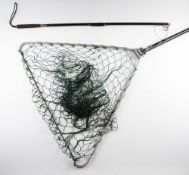 Hardy Salmon Landing net and Tailer, Y Shaped folding landing alloy framed with black handle