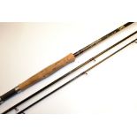 Sue Burgess Diamondback graphite fly rod-11 foot three-piece graphite line 6-9#, Fuji style line