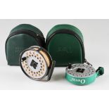 Hardy Viscount 130 alloy fly reel and spare spool(2): 3.25” dia with reversible U shaped line