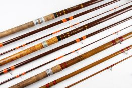 3x good Match fishing rods: 2x Match Specials both 13ft 3pc hollow glass with agate lined butt and