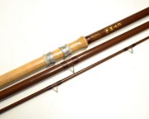 Bruce & Walker/ B James & Son float rod: CTM14A 14ft 3pc fibreglass, pink agate lined butt and tip