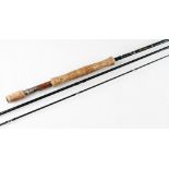 Hardy Bros “Hardy Gem” carbon sea trout fly rod: 10ft 3pc - line 7# - 2x Fuji style lined butt