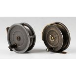 Hardy Brothers The Sunbeam Dup Mk 2 fly reel: 3” dia - black handle, telephone latch and smooth