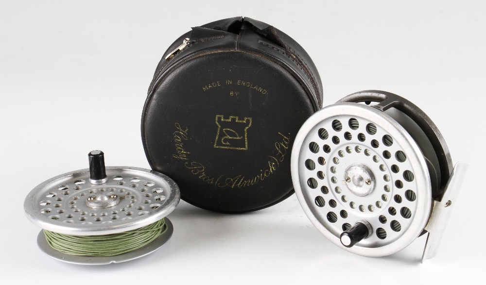 Hardy The Marquis 6 alloy trout fly reel and spare spool: 3.25 inch dia - smooth alloy foot,