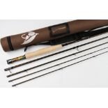 Roger Beale purpose built high module carbon fly rod – 10ft 4pc c/w spare tip, line 3/4 #, with 2x