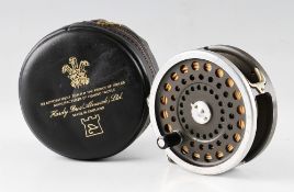 Hardy Bros Alnwick Marquis Salmon No.1 fly reel: 3 7/8” dia – alloy foot, c/w with line - reversible