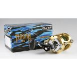Shimano Tiagra 16 gold finish multiplier reel, Power handle, one touch two speed shifting, precision
