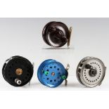 Various Fly Fishing Reels (4): To include 3.5” Milward Flycraft chrome handle and smooth foot and