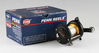 Penn 525 Mag multiplier reel in as new condition, one piece frame, dual cast controls, infinity anti