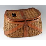 Early Leather bound reed/wicker creel: High quality creel having leather cross banding, edging,