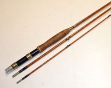 Eggington & Sons Fly Rod: 9ft 3pc split cane with bridge guides, line butt and tip, bi-metallic