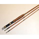 Eggington & Sons Fly Rod: 9ft 3pc split cane with bridge guides, line butt and tip, bi-metallic