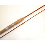 Fine Milwards Redditch split cane rod – The Spincraft Medium 6ft 2pc ser no 40214 – with clear agate