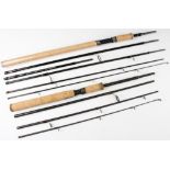 Pair of Carbon Shimano Travel Fishing Rods: Four piece Exage S.T.C. 66MHS-4 6’6” Line WT.6-17lb Lure