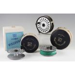 Hardy Viscount 150 alloy fly reel and 2x spare spools (3): 3.25” dia with reversible nickel line