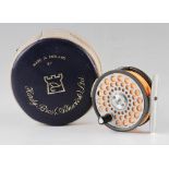 Hardy “The Flyweight” alloy trout fly reel: 2.5” dia reversible heavy U shaped line guard, smooth