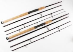Pair of Carbon Greys Travel Fishing Rods: Four piece Missionary Spin 9’ 30-100g together with Four