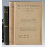 Mottram, J C – Sea Trout and other Fishing Studies 1920 1st edition together with Trout Fisheries