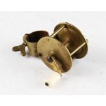 Unnamed Brass Collar winch reel: 1.75” dia – collar fitted with brass butterfly screw, curved