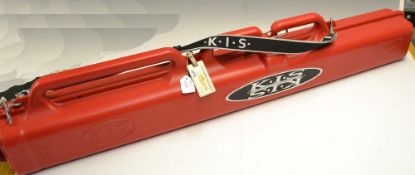 K.I.S Travelling Rod Case – red coloured extending case with handle and KIS strap – minimum size 46”