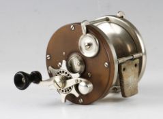 Edward Vom Hofe model 621 multiplier reel - 3/0 hard rubber/nickel, Patent date May 20/02, Serpent